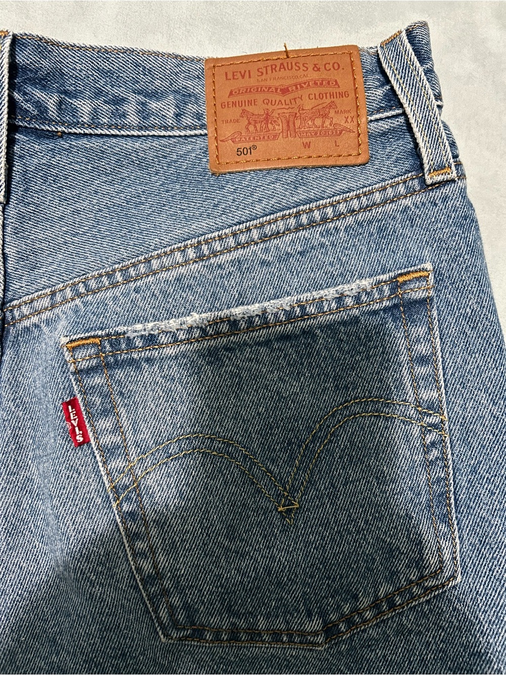 Levi's Distressed Blue Denim Cutoff Shorts size 27 - Picture 5 of 8